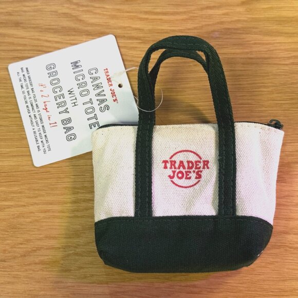 Trader Joe's Canvas Micro Tote with Grocery Bag, Green - Picture 2 of 14